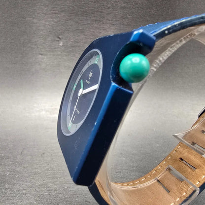 LIP Mach 2000 watch Men 42mm Blue Dial Blue Tone Date Asymmetrical New battery2