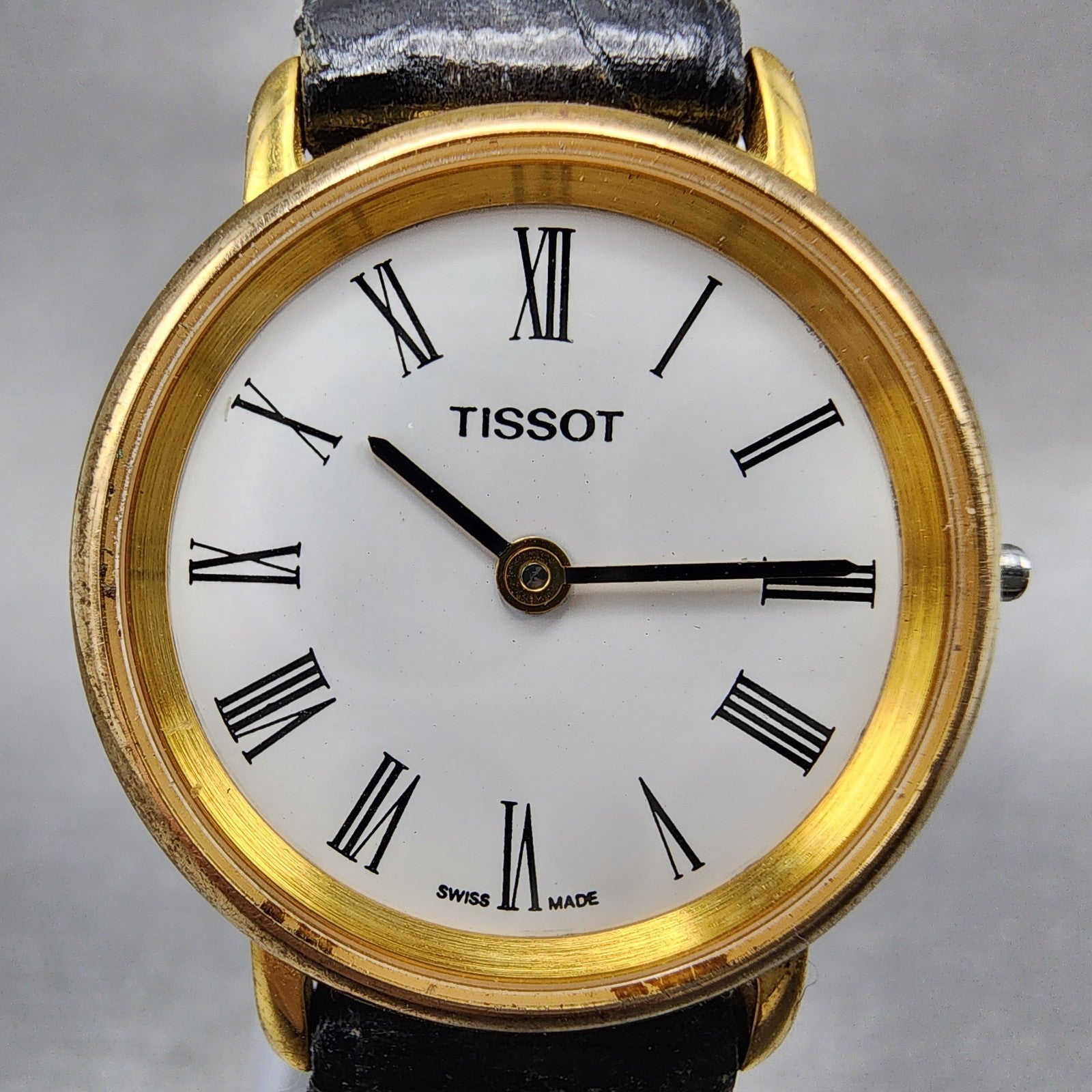 Tissot Watch Women 24mm White Dial Gold Tone Round T852K PARTS2