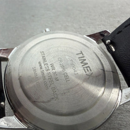 Timex Easy Reader Watch Men 35mm White Dial Silver Tone Round DaydateNew Batt BK10