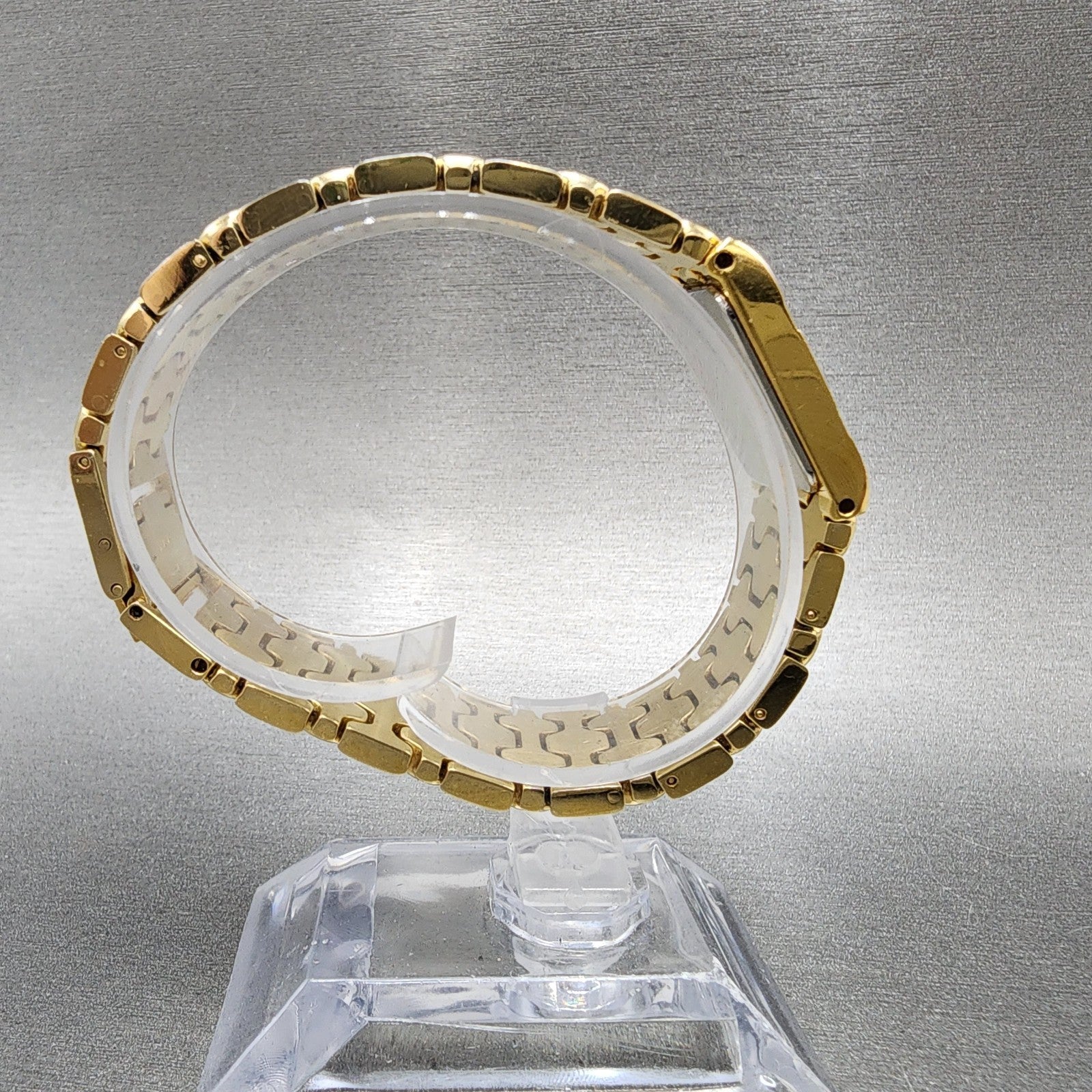 Bulova Tank Watch Women 17mm Gold Dial Gold Tone Rectangle 92H72 New Battery9