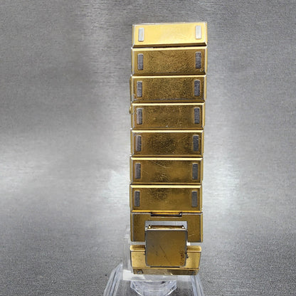 Seiko Tank Watch Men 26mm Gold Dial Gold Tone Rectangle 7430-5479 PARTS