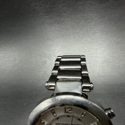 Michael Kors Parker Chronograph Watch Women 39mm White Dial Steel Date New Batt4