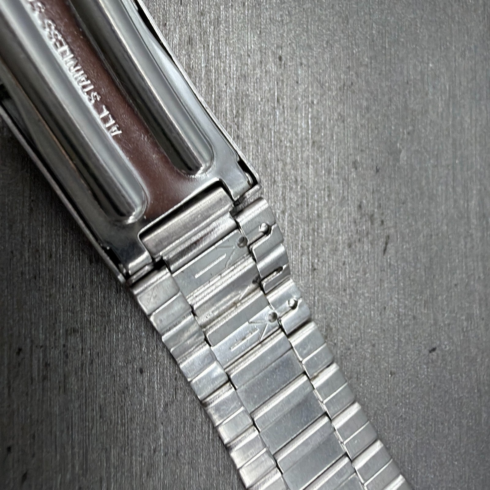 Seiko SQ Bracelet 21mm Stainless Steel Tri Folding Clasp Z1157 Vintage Japan B9