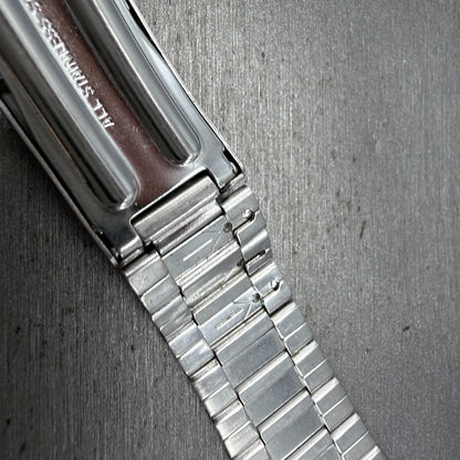 Seiko SQ Bracelet 21mm Stainless Steel Tri Folding Clasp Z1157 Vintage Japan B9