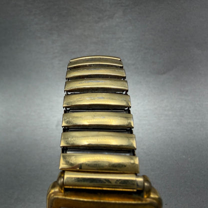 Seiko Tank Watch Men 26mm Champagne Dial Gold Tone Date READ!!! Rectangle NewBat4