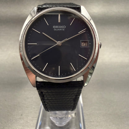 Seiko Watch Men 32mm Black Dial Silver Tone Date Round 7432-6020 New Battery5