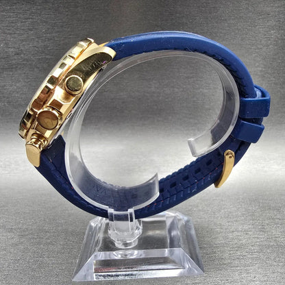 Bulova Marine Star Chronograph Watch Men 44mm Blue Dial Gold 97B168 New Battery6