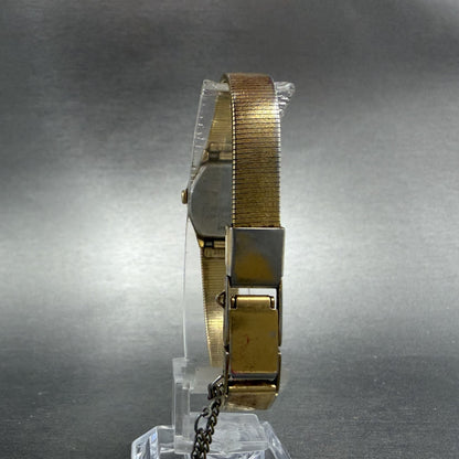 Seiko Watch Women 16mm Champagne Dial Gold Tone Round 2C20-5300 New Battery bcda7