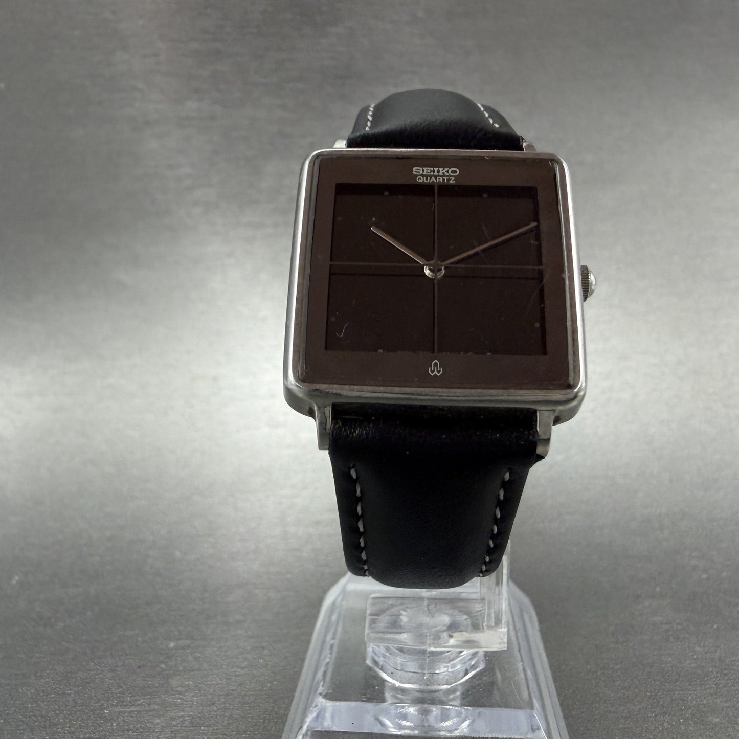 Seiko Watch Men 28mm Black Dial Silver Tone Square Vintage 7820-5410 New Battery5