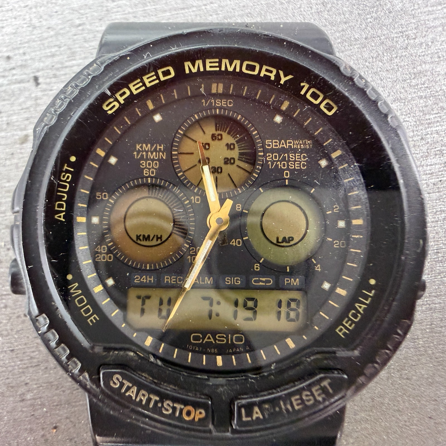 Casio Speed Memory AW-20 Watch Men 41mm Analog Digital Black Tone New Battery BH1