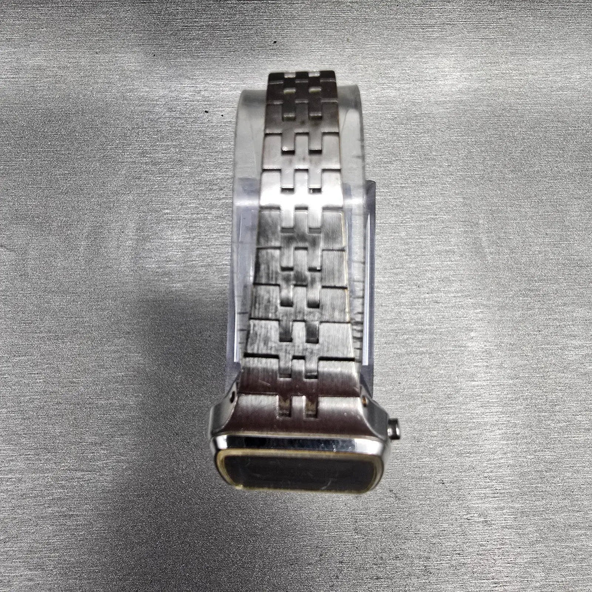 Seiko Digital Watch Women 23mm Blue Dial Silver Tone Rectangle L012-4009 New Bat4