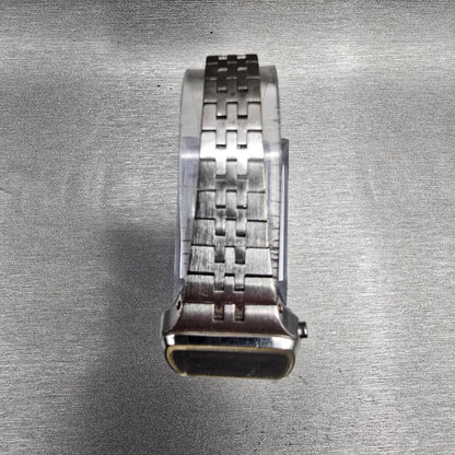 Seiko Digital Watch Women 23mm Blue Dial Silver Tone Rectangle L012-4009 New Bat4