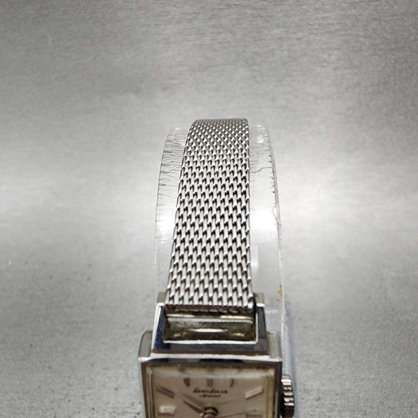 Seiko Solar Special Tank Watch Women 15mm Silver Tone Stainless Steel Runs4