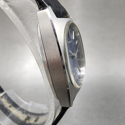 Seiko Tank Watch Women 19mm Blue Dial Silver Tone Rectangle Manual 177070 Runs3