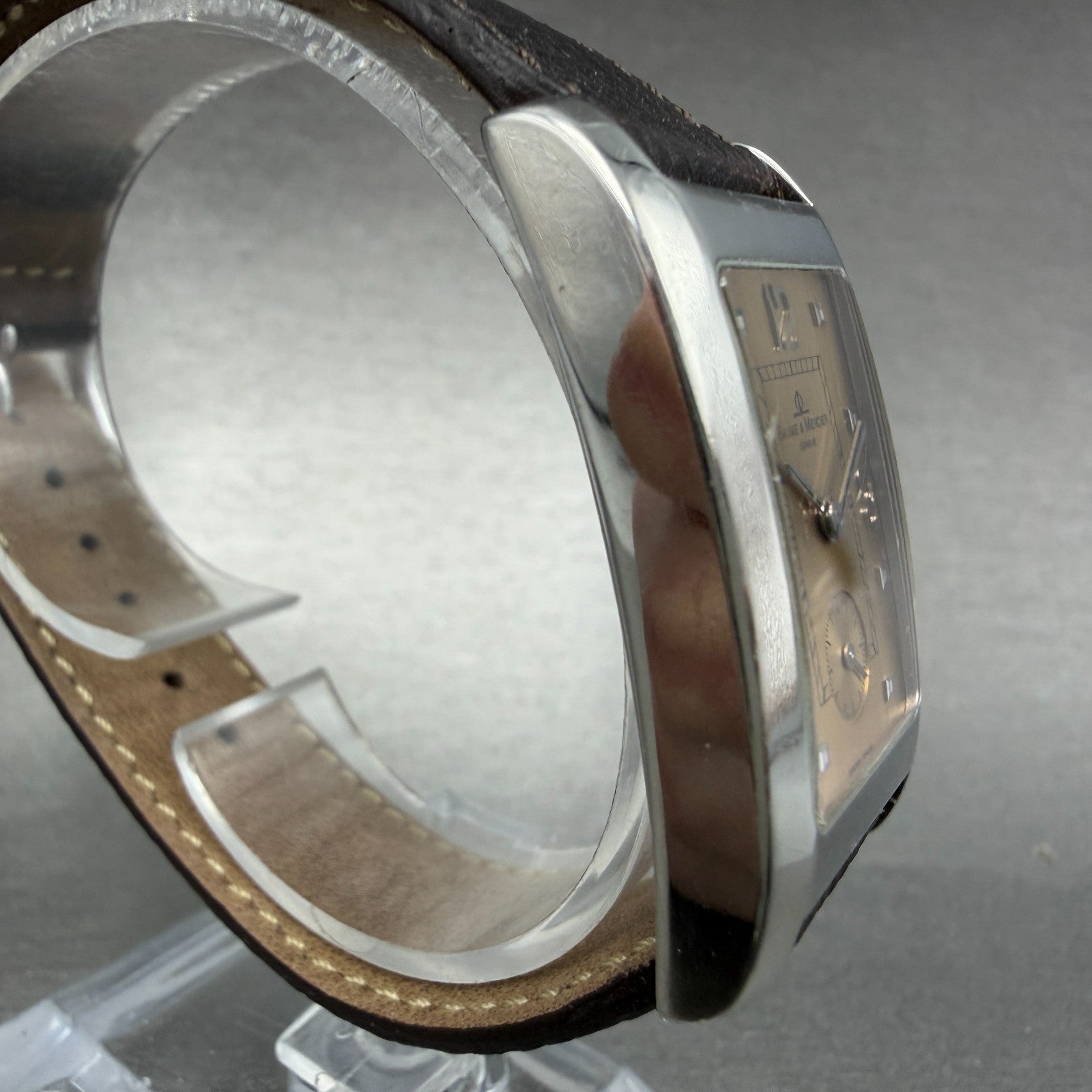 Baume & Mercier Hampton Watch Men 24mm Rose Dial Steel Small Seconds New Battery3