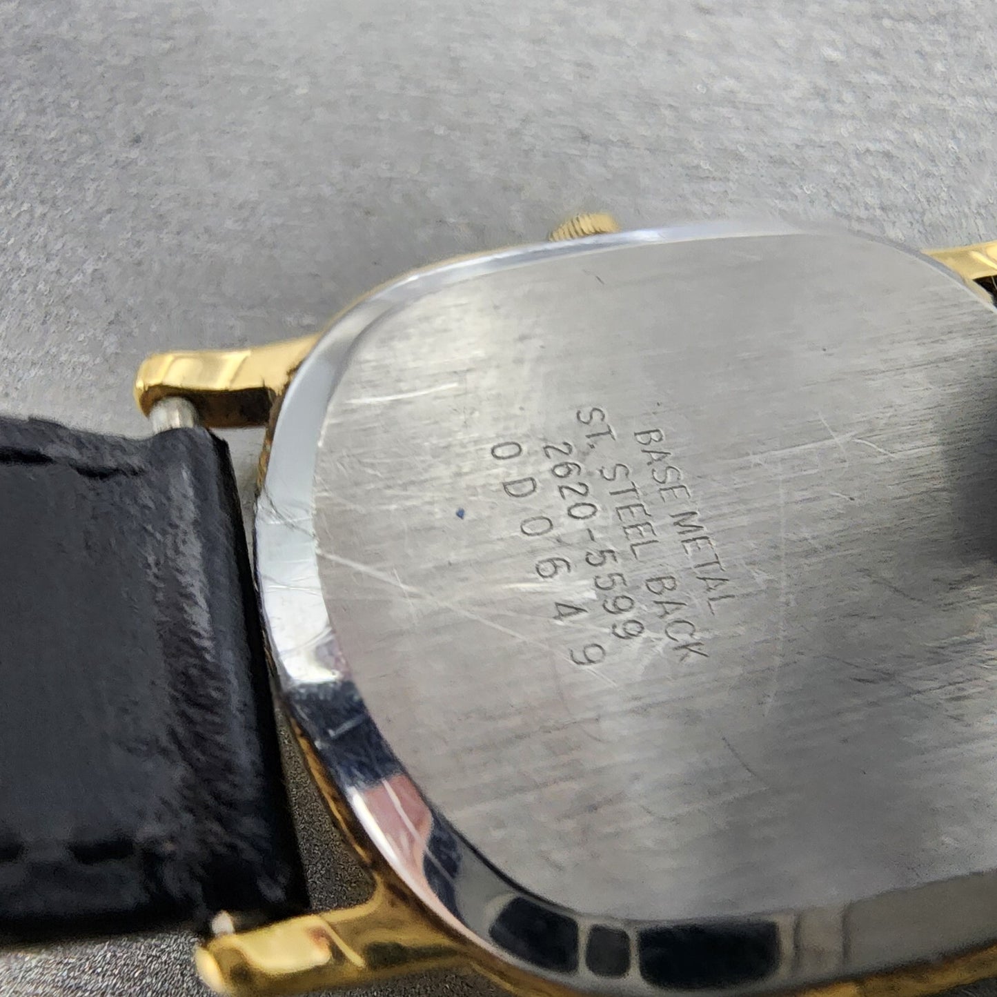 Seiko Watch Men 29mm Gold Dial Gold Tone Oval 2620-5599 New Battery Vintage
