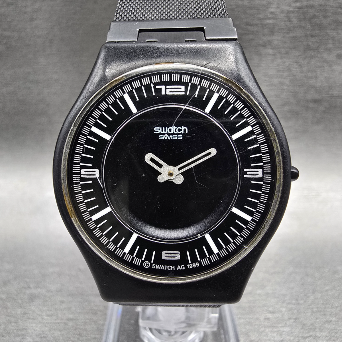 Swatch Noir de Chine Watch Men 34mm Black Dial Black Tone Round SFB107 New Batt0