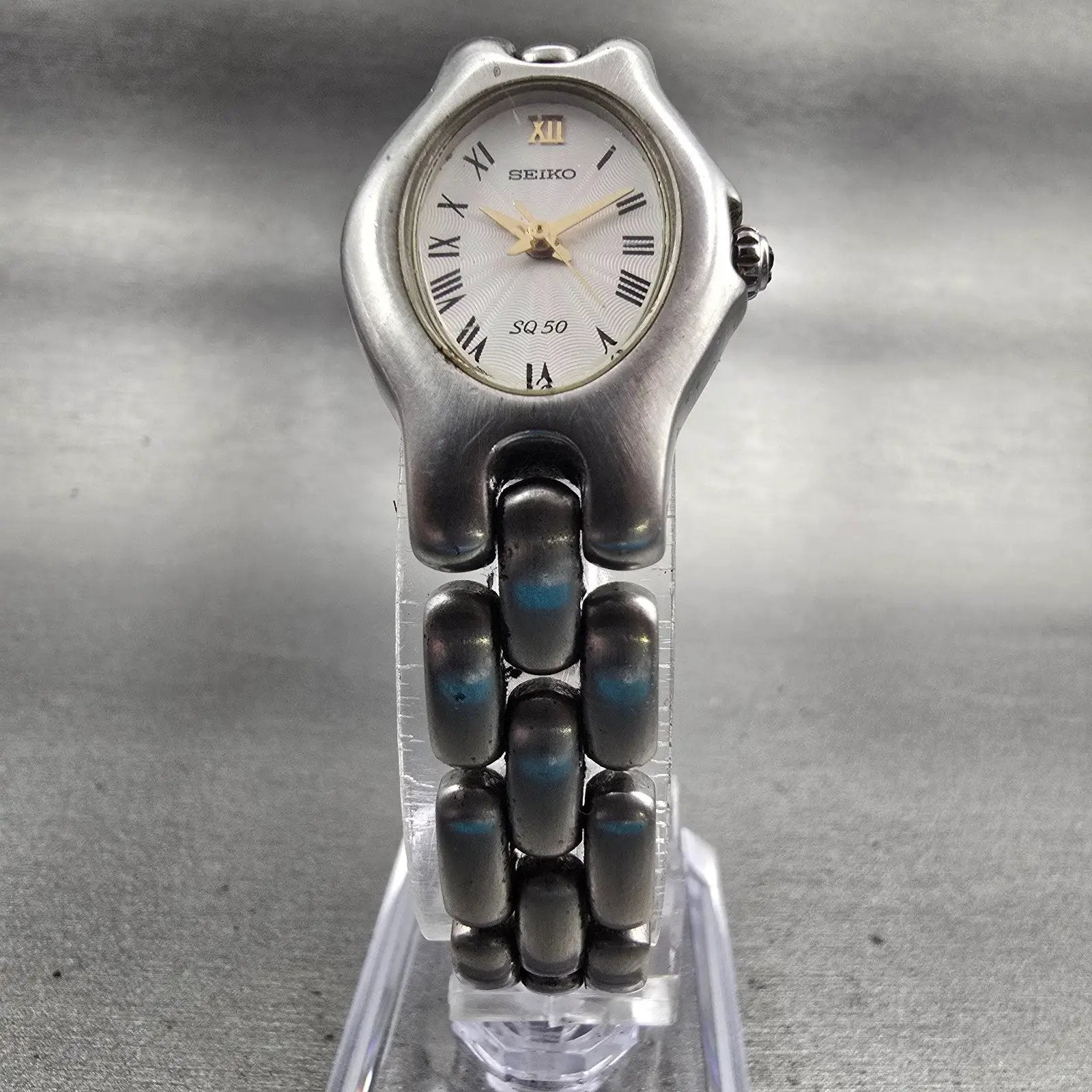Seiko Vivace Watch Women 21mm White Dial Silver Tone Oval 4N01-5070 New Battery5