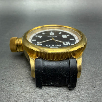 Invicta Russian Diver Watch Men 52mm Black Dial Gold Tone Round 1436 New Battery4