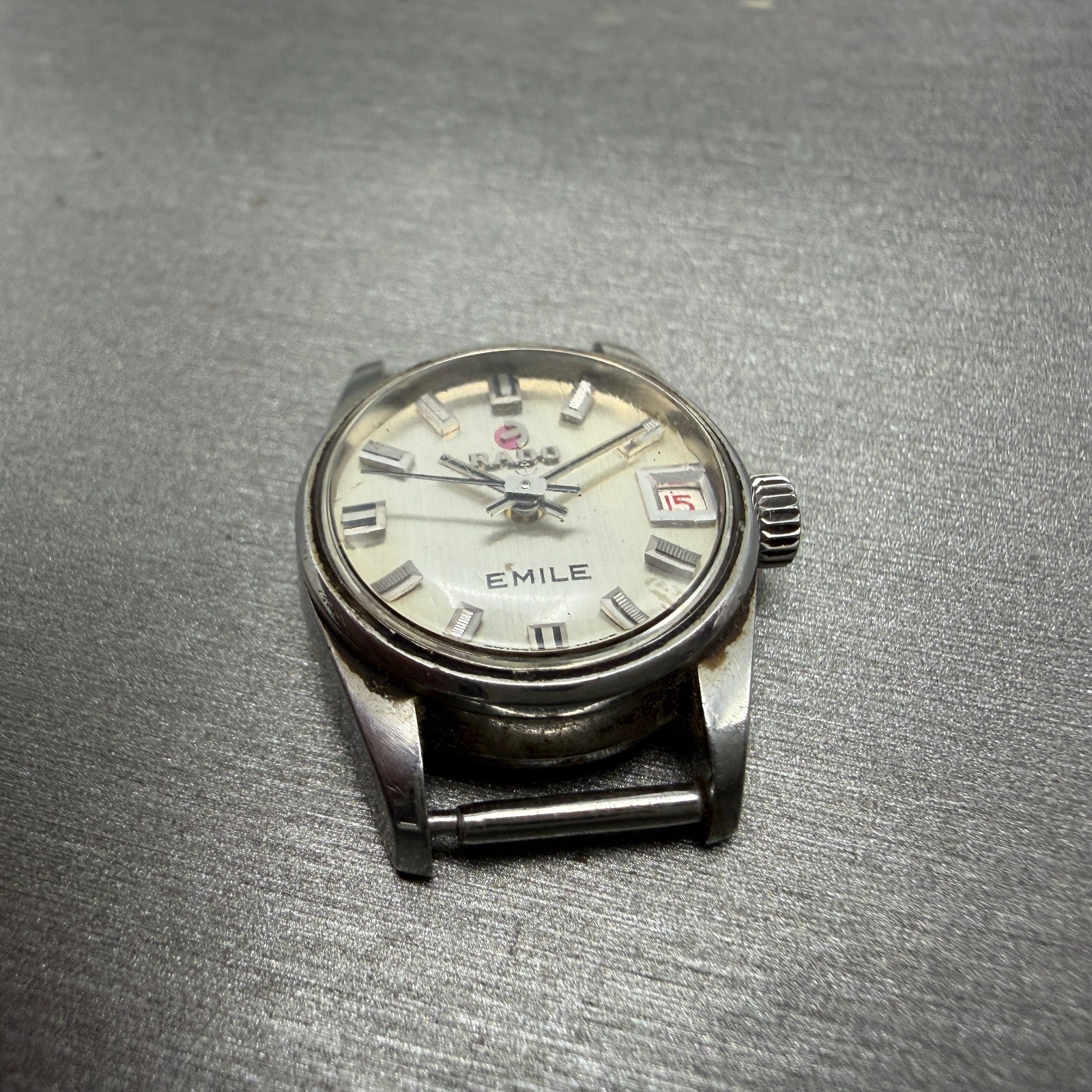 Rado Emile Watch Women 21mm Silver Dial Silver Tone Date Round 7016 Auto PARTS3