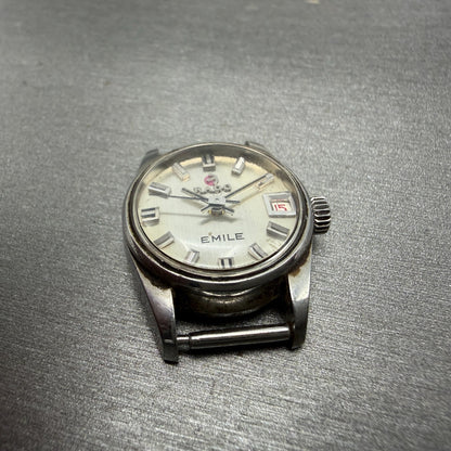 Rado Emile Watch Women 21mm Silver Dial Silver Tone Date Round 7016 Auto PARTS3