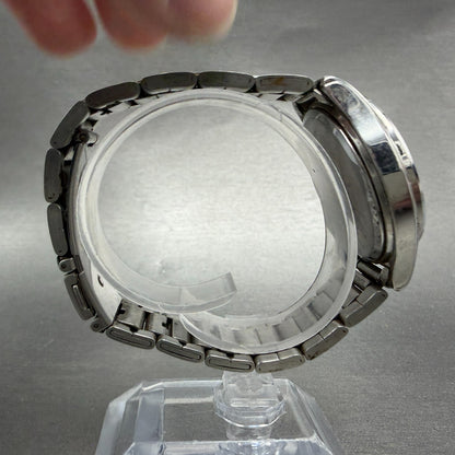 Seiko Alba Solar Watch Men 36mm Silver Dial Silver Tone Daydate V158-0AX0 Runs8