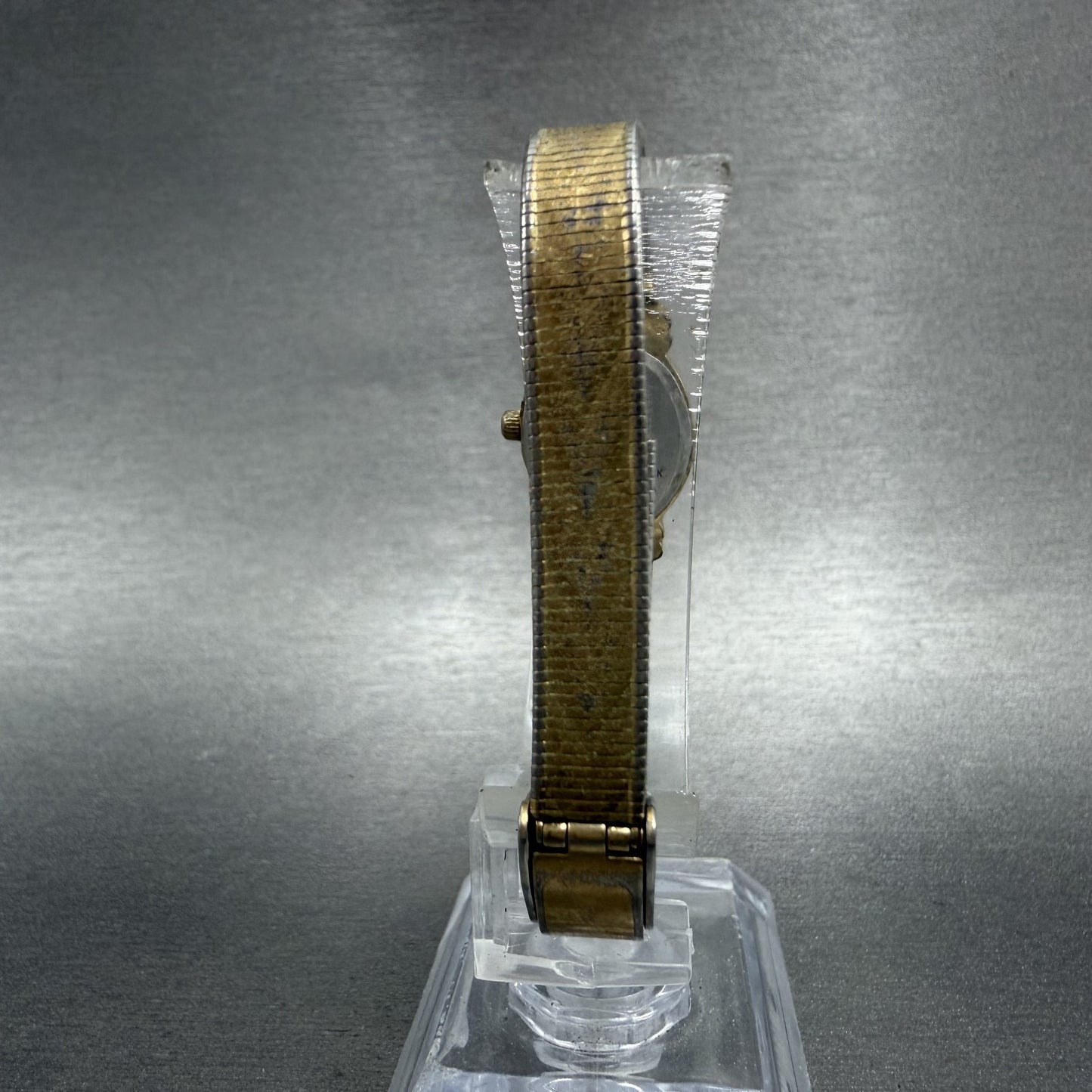 Elgin Watch Women 16mm Champagne Dial Gold Tone Oval Diamond Quartz New Battery7