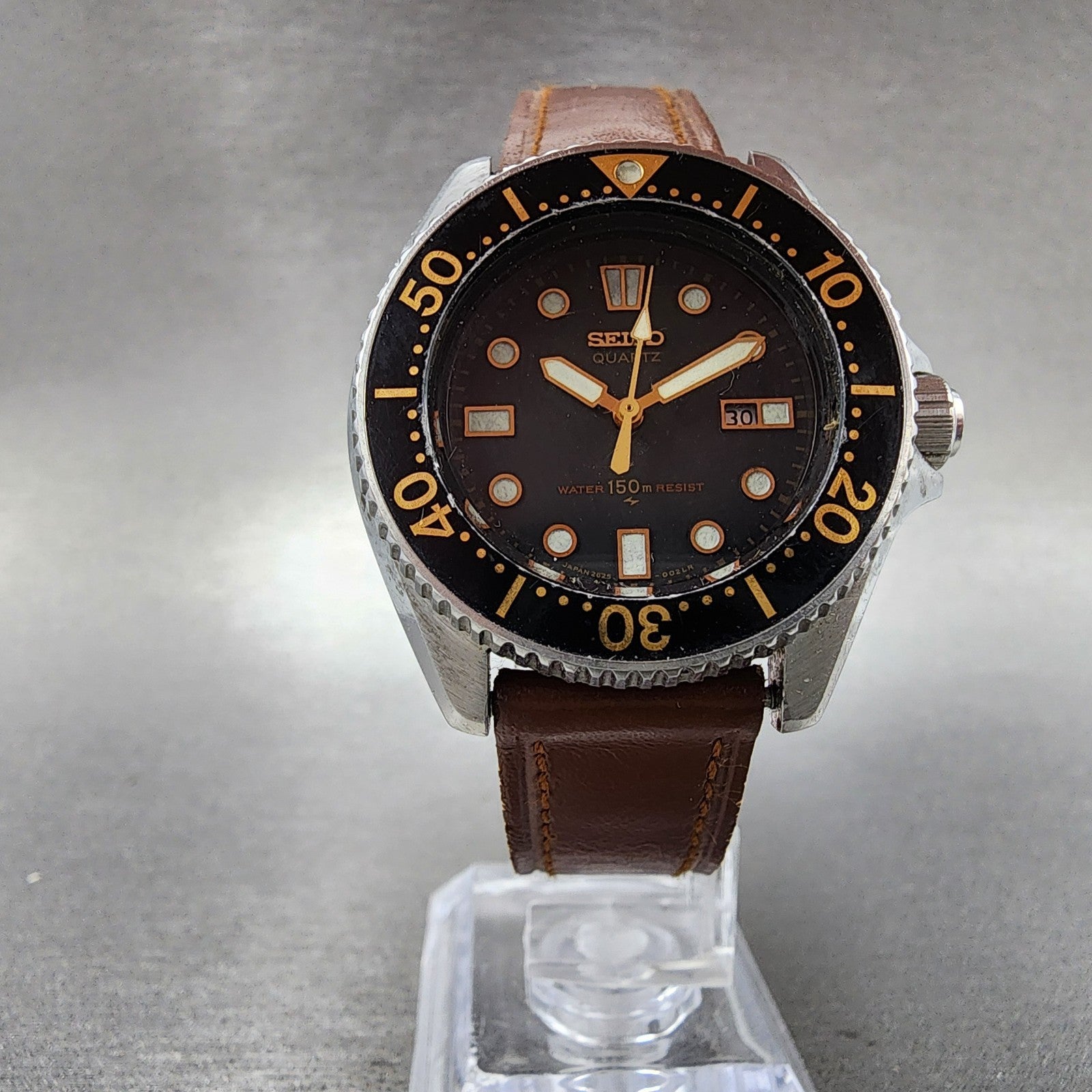 Seiko Diver Watch Women 34mm Black Dial Silver Tone Date 26250010 New Battery5