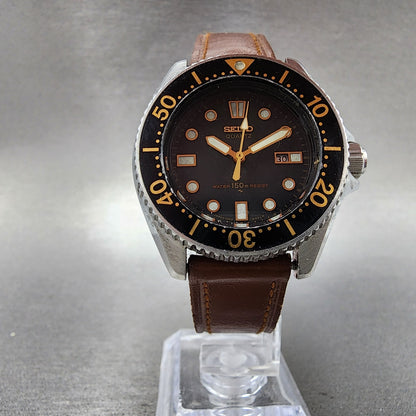Seiko Diver Watch Women 34mm Black Dial Silver Tone Date 26250010 New Battery5