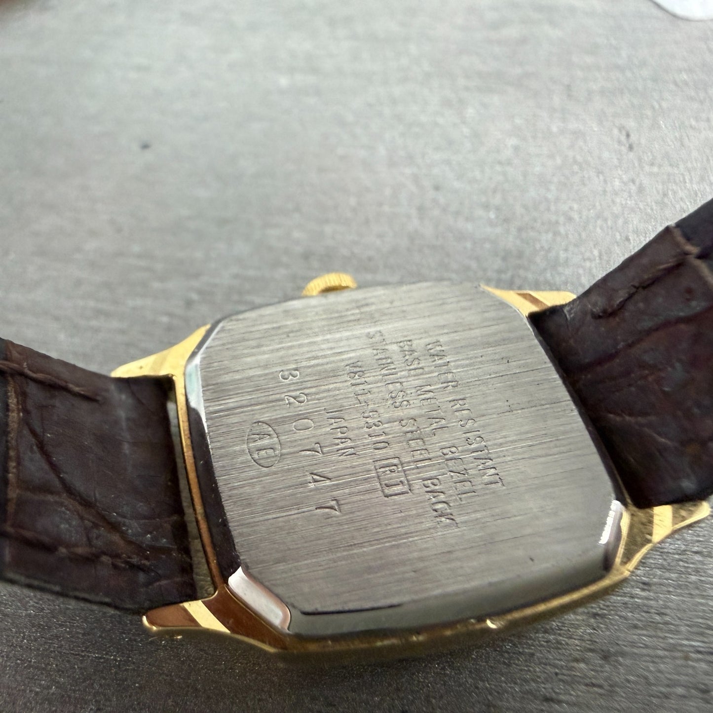 Seiko Alba Tank Watch Women 20mm Champagne Dial Gold Tone V811-5310 New Battery9