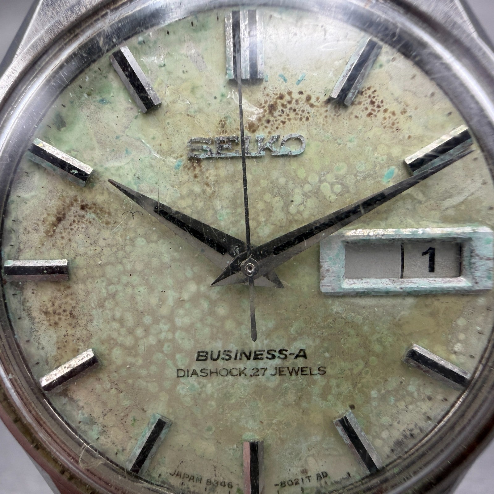 Seiko Business A Watch Men 37mm White Dial Silver Tone Daydate 8346-8000 PARTS2