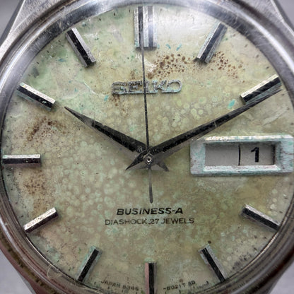 Seiko Business A Watch Men 37mm White Dial Silver Tone Daydate 8346-8000 PARTS2
