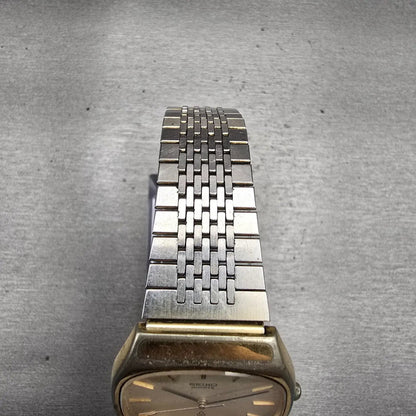 Seiko Watch Men 32mm Champagne Dial Gold Tone Rectangle 7830-5020 New Battery4