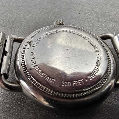 Victorinox Swiss Army Cavalry Watch Men 37mm Cream Dial Silver Tone Date PART CH10