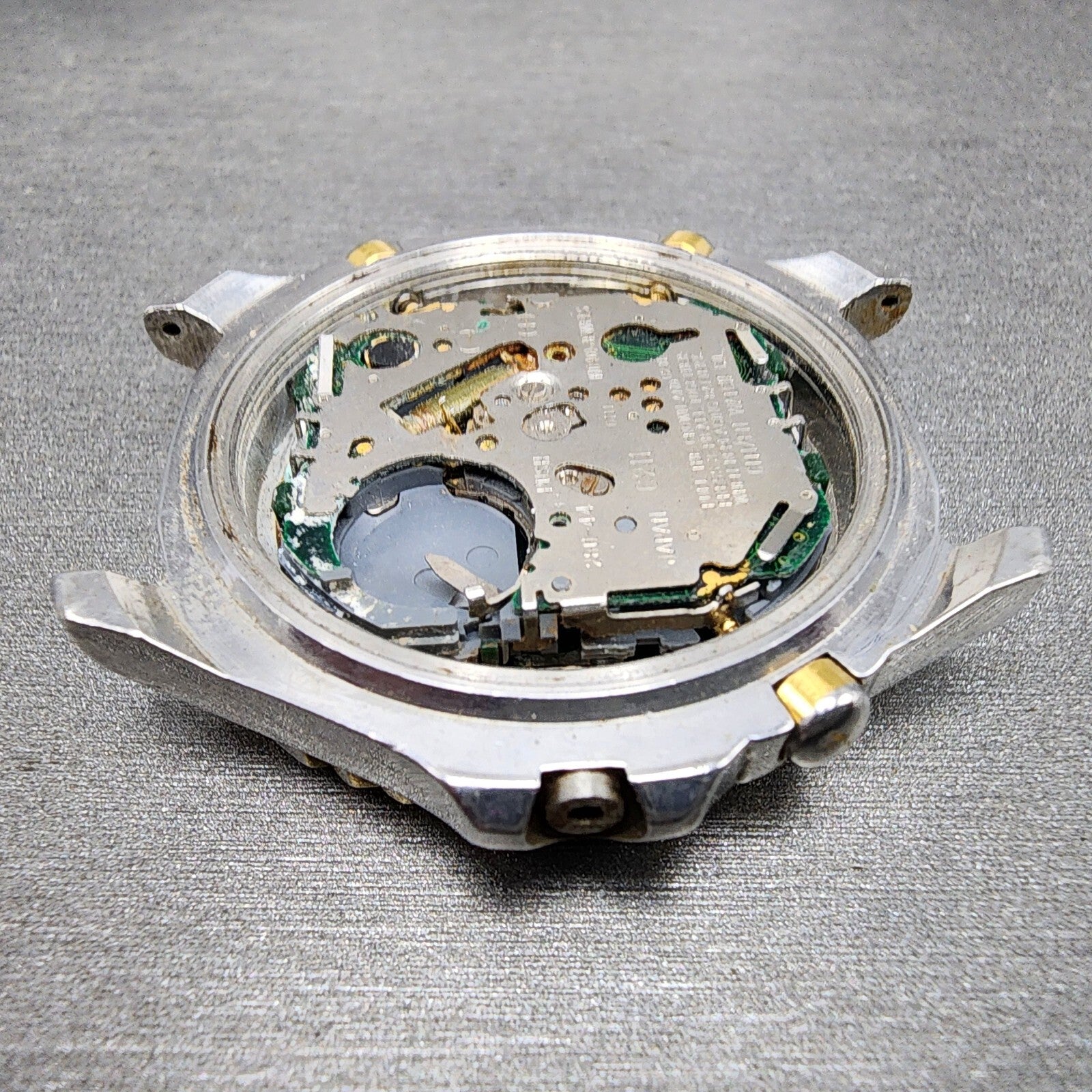 Citizen Yachtmaster Watch Men 42mm Analog Digital Round C211 Silver Tone PARTS9