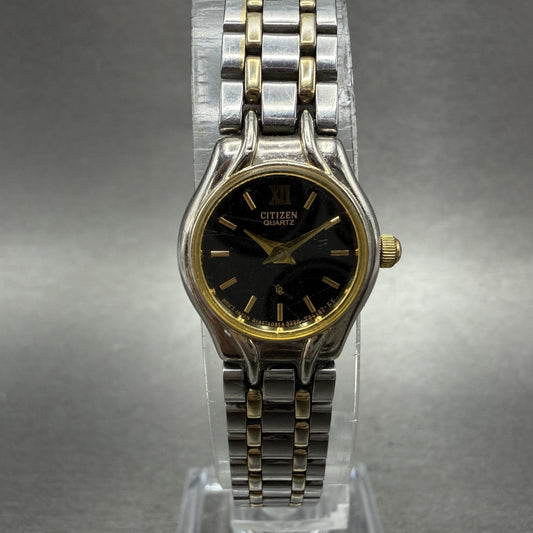 citizen CQ Watch Women 17mm Black Dial Two Tone Round 3220-T15715 New Battery0