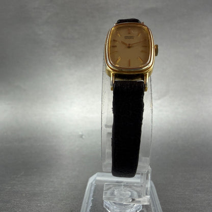 Seiko Watch Women 15mm Champagne Dial Gold Tone Oval 1320-5530 New Battery VTG5