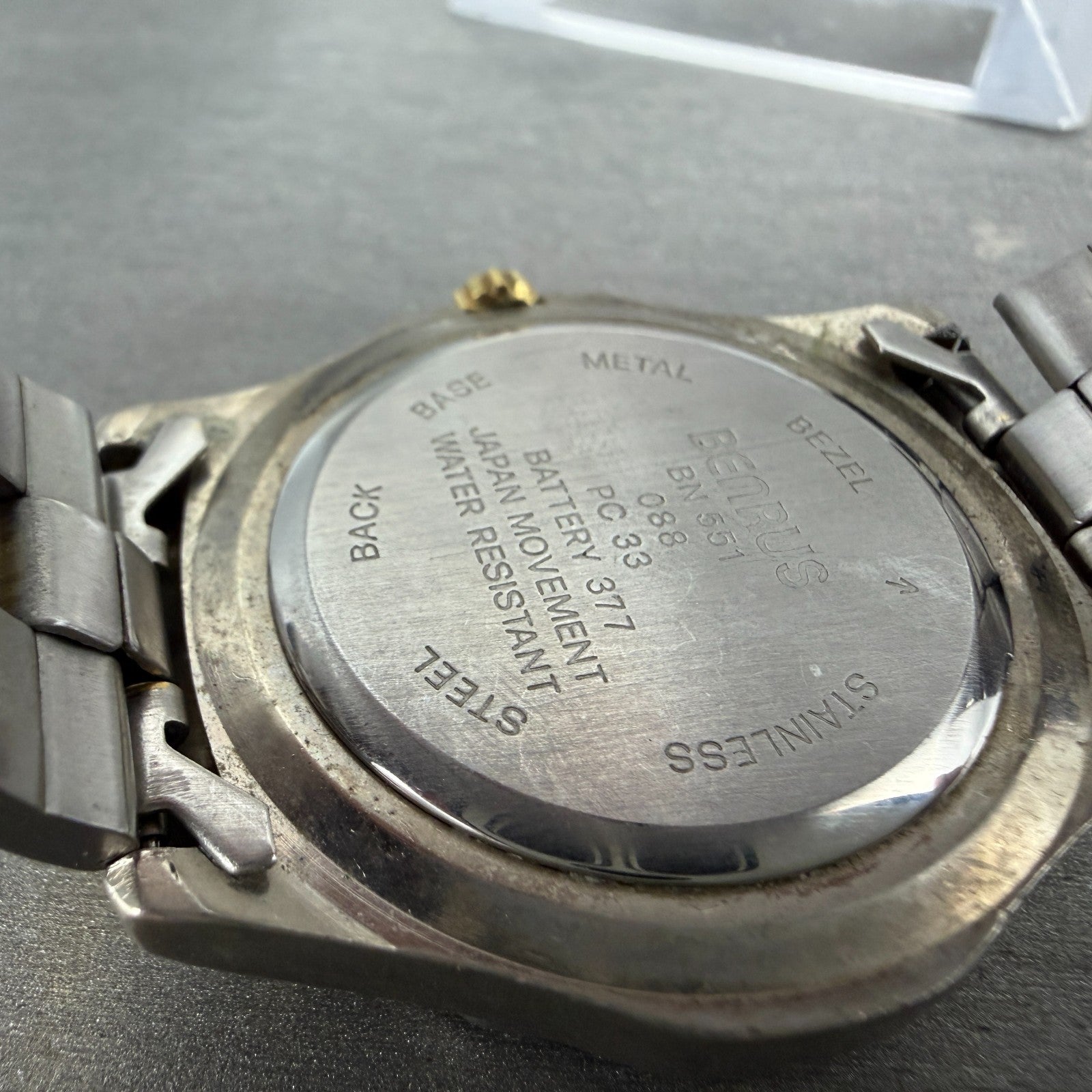 Benrus Dive Watch Men 37mm Silver Dial Two Tone Daydate Round New Battery9