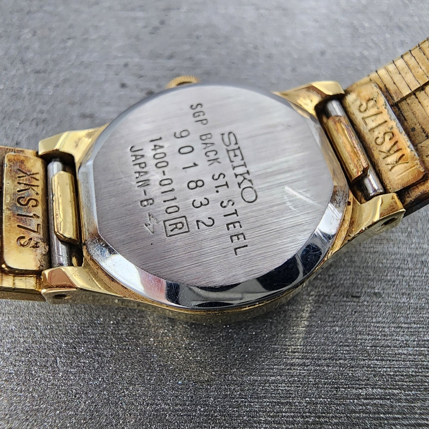 Seiko Watch Women 19mm Gold Dial Gold Tone Round 14000110 New Battery VTG9