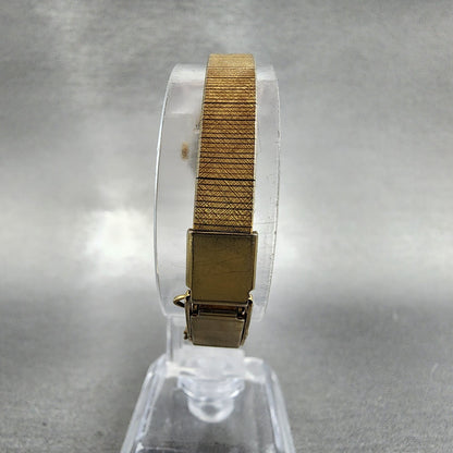 Citizen CQ Watch Women 17mm Black Dial Gold Tone Hexagon 3220322231 New Batt7