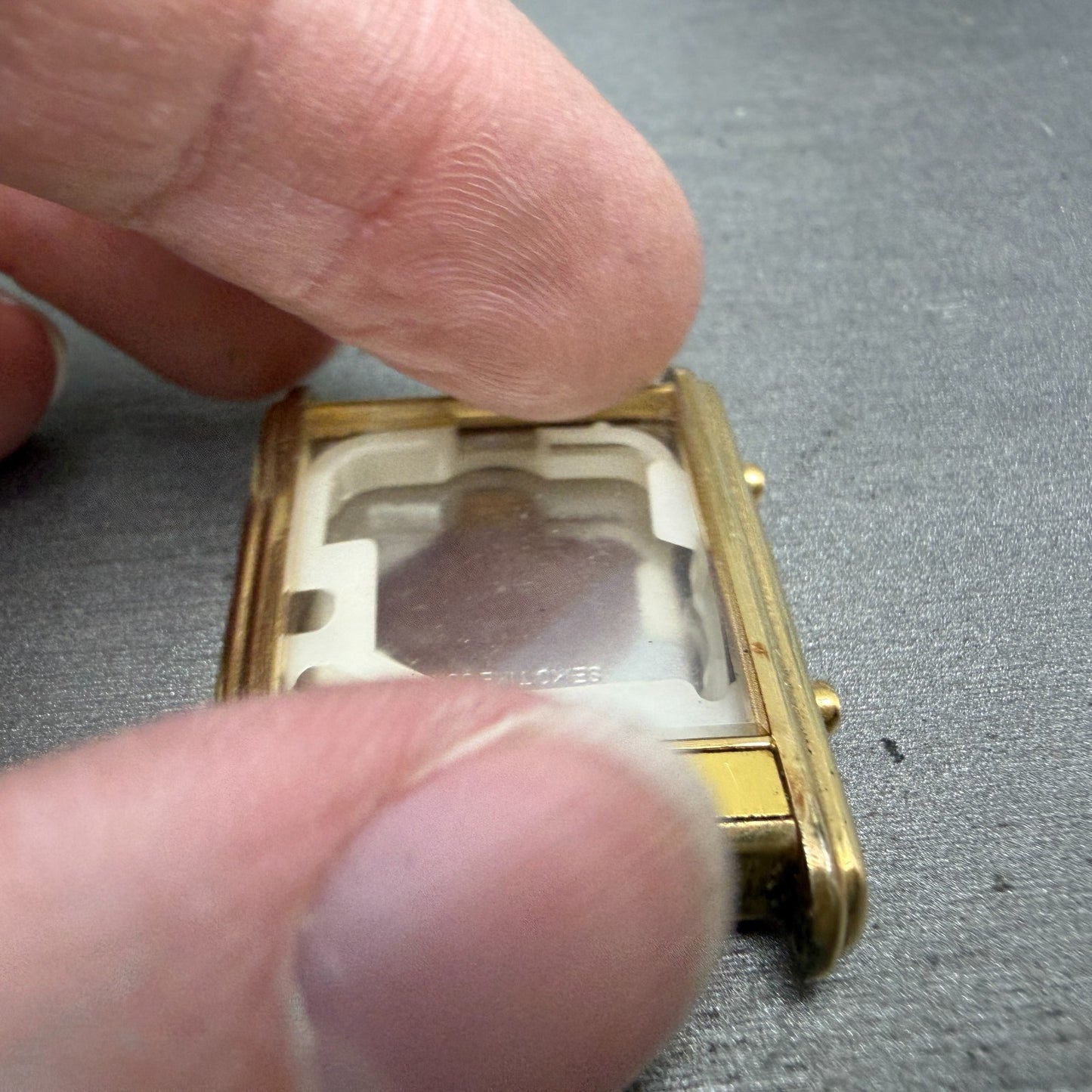 Seiko H249-5049 Watch Case Gold Tone Analog Digi Rectangle 27mm W/Crystal VTG4