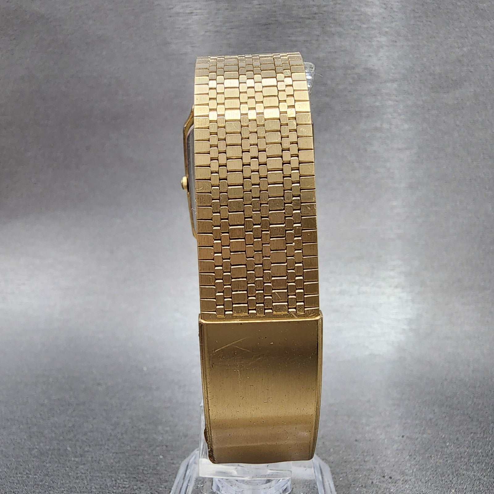 Seiko Tank Watch Men 29mm Champagne Dial Gold Tone 60305340 New Battery7