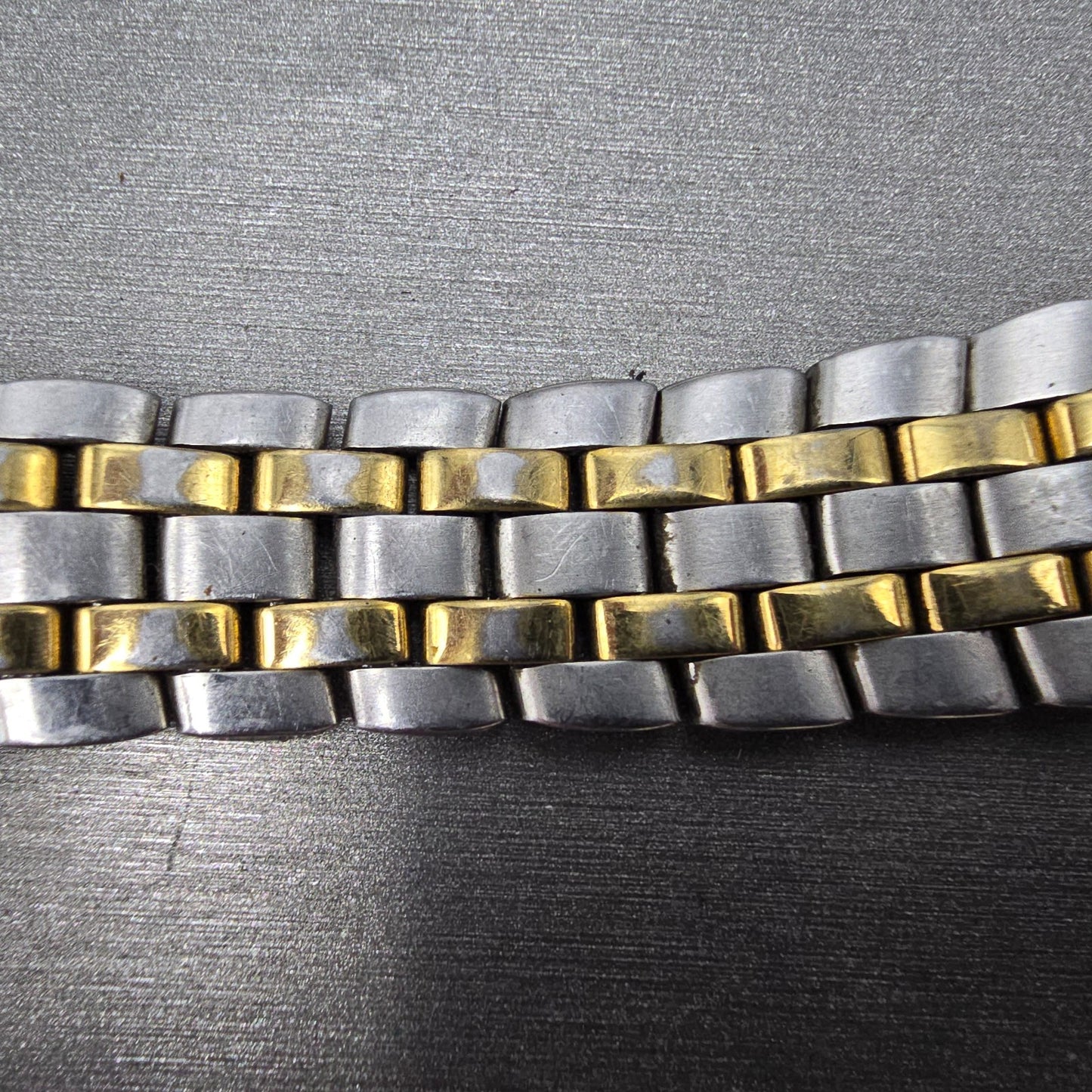 Citizen Bracelet 18mm Stainless Steel Two Tone Tri Folding Clasp VTG READ!!!!!!!1