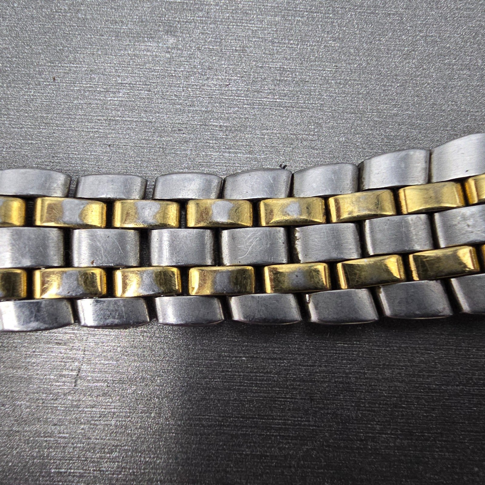 Citizen Bracelet 18mm Stainless Steel Two Tone Tri Folding Clasp VTG READ!!!!!!!1