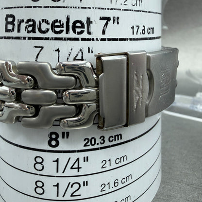 Elgin Chronograph Watch Men 39mm Black Dial Silver Tone Round FK-667 New Battery10