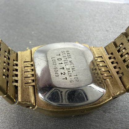 Seiko Digital Watch Women 23mm Gold Tone Month Date L012-5049 New Battery9