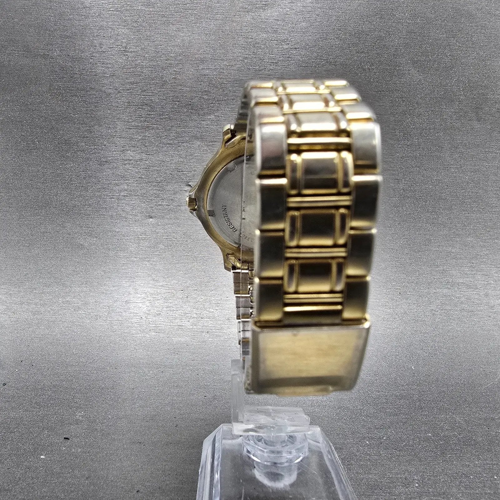 Jules Jurgenson Watch Men 37mm Black Dial Gold Tone Date Round New Battery VTG7