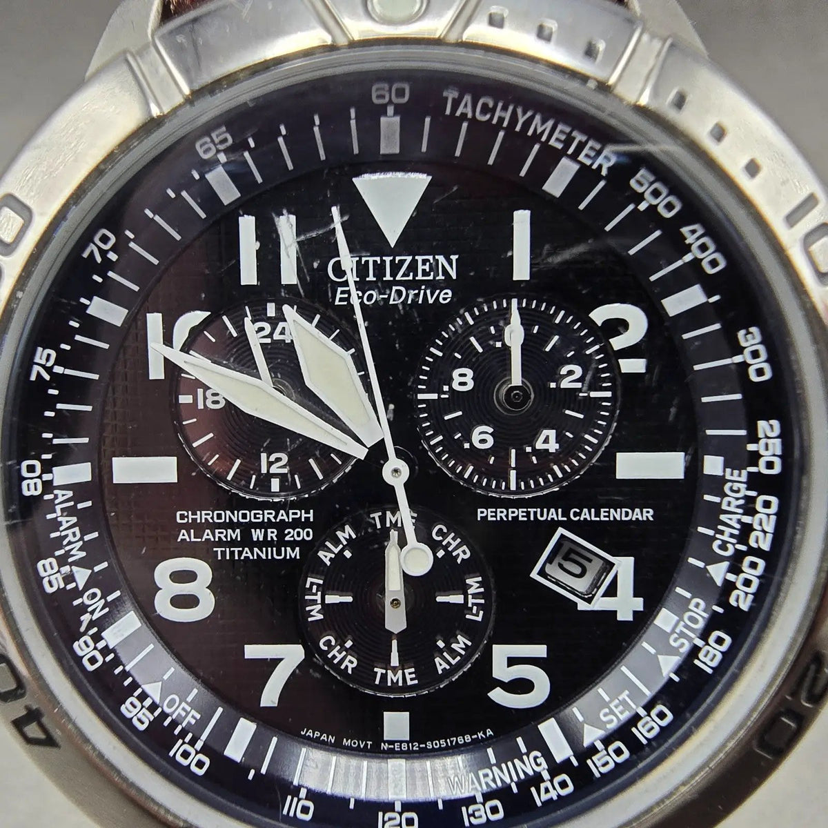 Citizen Eco-Drive Brycen Watch Men 42mm Blue Dial Titanium Chrono BL5250-02L1