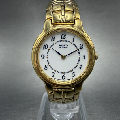 Seiko Watch Women 26mm White Dial Gold Tone Round Vintage 1N00-1B50 New Battery0