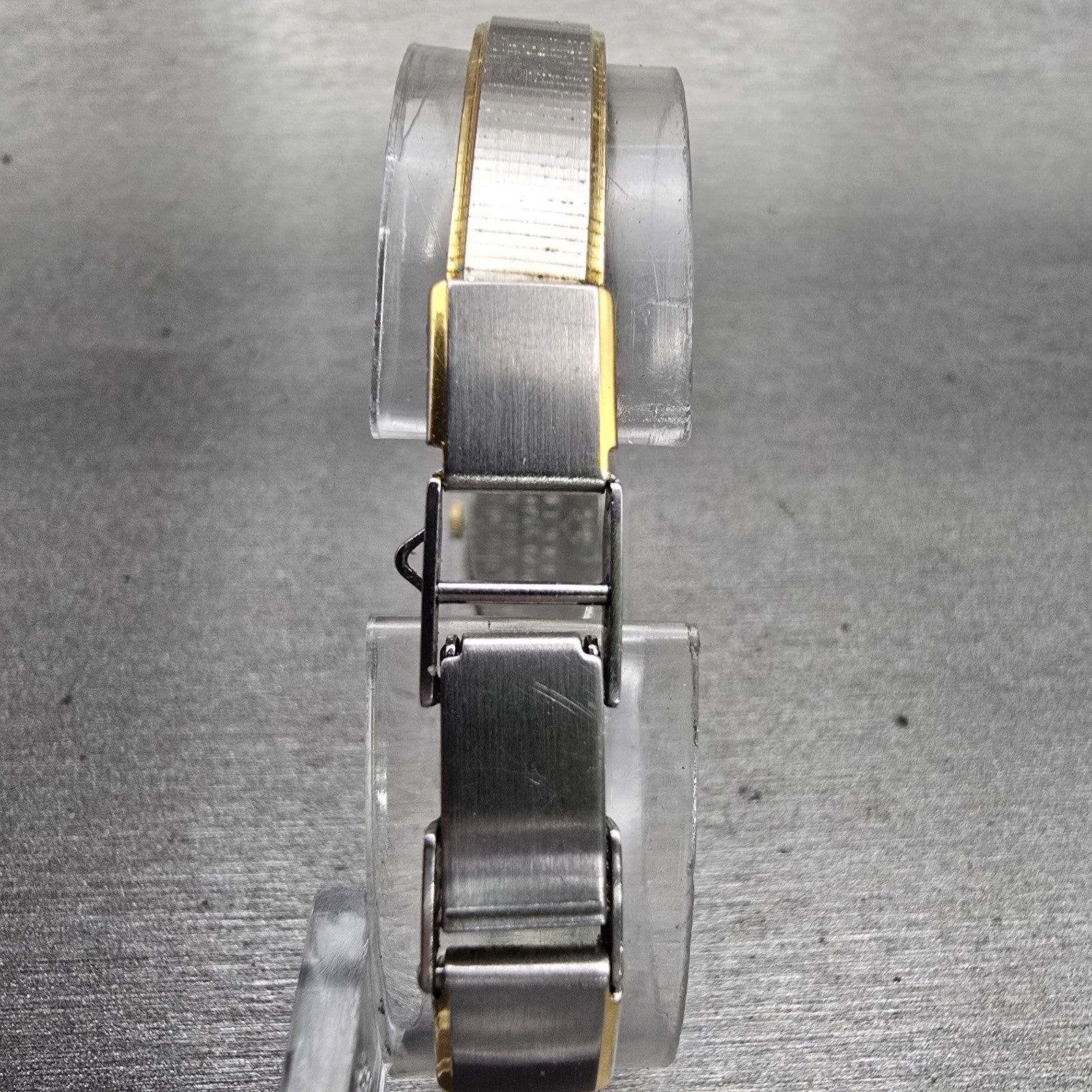 Seiko Watch Women 13mm Silver Dial Two Tone Rectangle 2E20-5139 New Battery VTG7